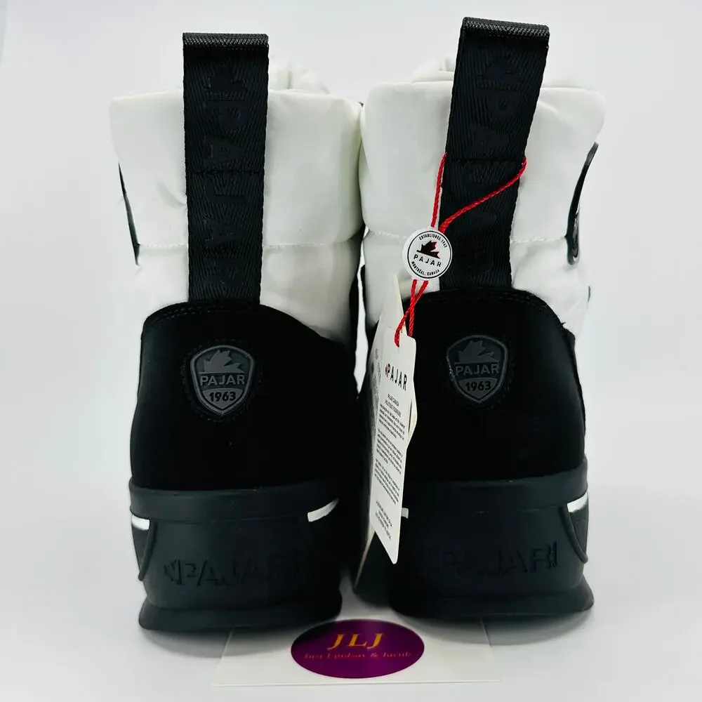 Pajar Women's Talya Color Block Lace Up Winter Snow Boots White/Black Size 9